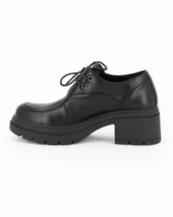 MISS GLOBO - Scarpa nera con lacci e suola track, tacco 6CM