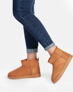 MISS GLOBO - Stivaletto camel scamosciato con pelliccia interna