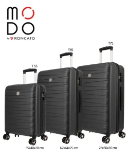 MODO BY RONCATO - TROLLEY ABS NERO 4 RUOTE CON COMBINAZIONE TSA