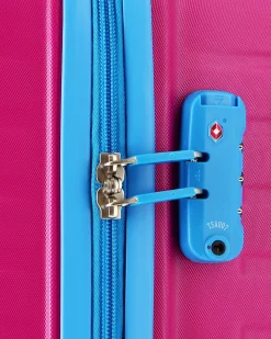 MODO BY RONCATO - TROLLEY FUXIA/AZZURRO 4 RUOTE DOPPIE IN ABS CON COMBINAZIONE TSA