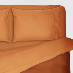 MORFEO - LENZUOLA COPPIA MORFEO 2 PIAZZE TINTA UNITA ARANCIO