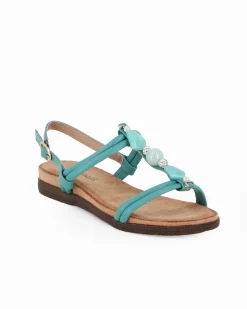 MY JEWELS - Sandalo basso turchese con pietre