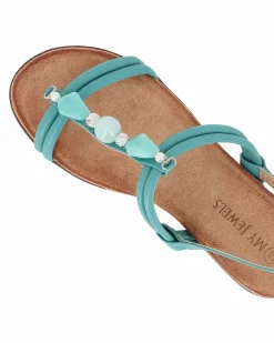 MY JEWELS - Sandalo basso turchese con pietre