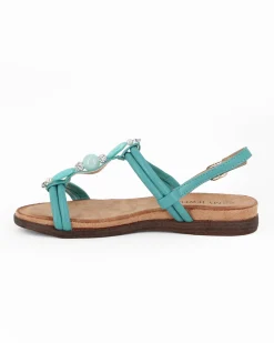 MY JEWELS - Sandalo basso turchese con pietre