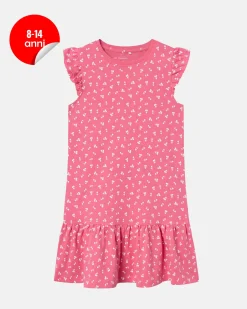 NAME IT - VESTITINO SMANICATO ROSA CON STAMPA CILIEGIE