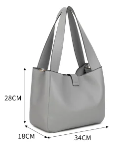 NARDINI - Borsa due manici perla con pattina, tracolla removibile
