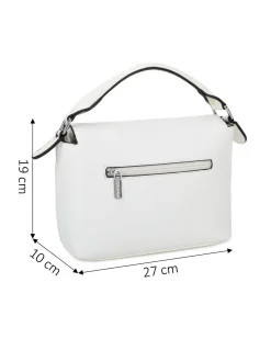 NARDINI - Borsa un manico bianca con patta diagonale e tasca posteriore, tracolla removibile
