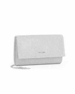 NARDINI - Pochette argento in lurex con patta