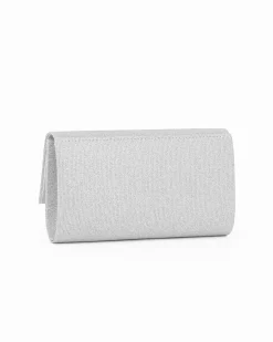 NARDINI - Pochette argento in lurex con patta