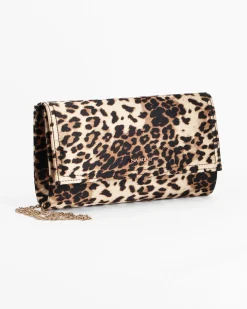 NARDINI- Pochette leopardata in raso con patta