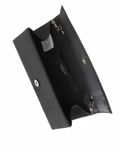 NARDINI - Pochette nera in lurex con patta
