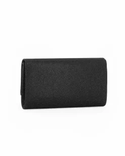 NARDINI - Pochette nera in lurex con patta