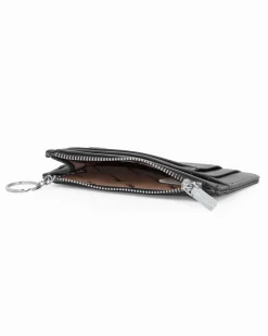 NARDINI - Portacarte nero con tasca portaspicci e anello portachiavi
