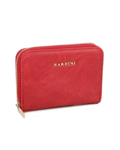 NARDINI - Portacarte rosso con chiusura a zip