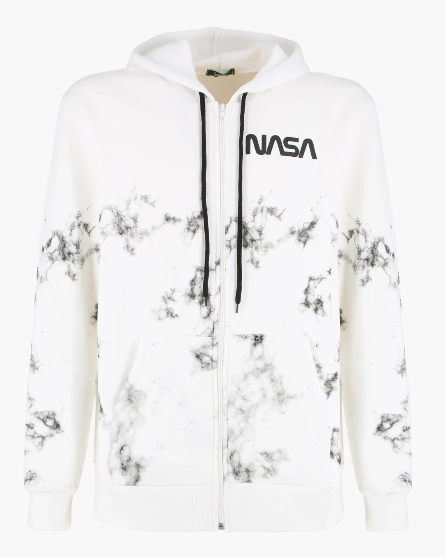 NASA - FELPA BIANCA CON CAPPUCCIO E ZIP DA UOMO