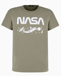 NASA - TSHIRT VERDE DA UOMO LOGO NASA