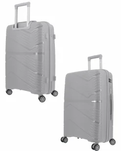 NAZARENO GABRIELLI - TROLLEY ARGENTO IN ABS 4 RUOTE