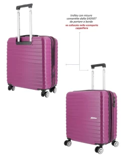 NAZARENO GABRIELLI - TROLLEY BORDEAUX IN ABS 4 RUOTE
