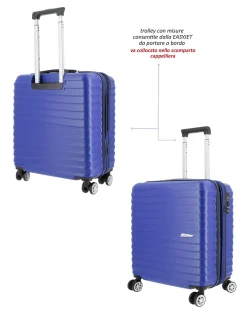 NAZARENO GABRIELLI - TROLLEY BLU IN ABS 4 RUOTE