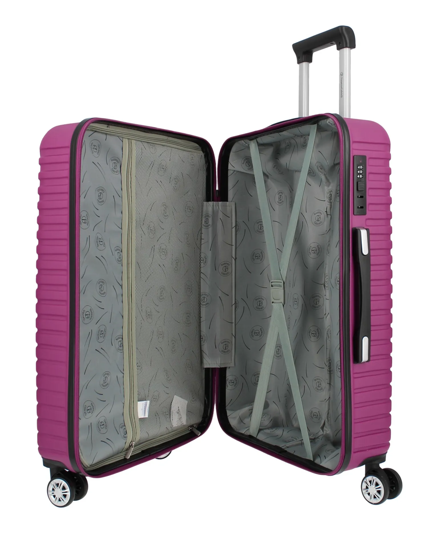 NAZARENO GABRIELLI - TROLLEY VIOLA IN ABS 4 RUOTE