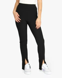 NEON&NYLON by only - Pantalone nero da donna con spacco frontale