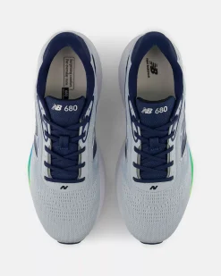 NEW BALANCE - SCARPADA RUNNING FOAM X 680 V9 GRIGIA E BLU CON DETTAGLI MULTICOLOR DA UOMO, M6801F0