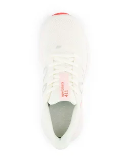 NEW BALANCE -  SCARPE DA RUNNING BEIGE CON DETTAGLI GRIGI, GIALLI E ROSSI DA DONNA,  W411RU3