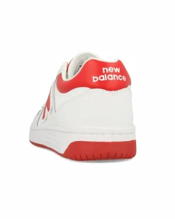 NEW BALANCE 480 - Sneaker da uomo bianche e rosse in VERA PELLE con soletta Ortholite