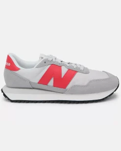 NEW BALANCE - Sneakers da uomo grigia e rossa con dettagli scamosciati - 237