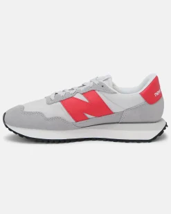 NEW BALANCE - Sneakers da uomo grigia e rossa con dettagli scamosciati - 237