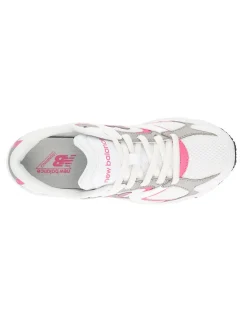 NEW BALANCE -  SNEAKERS JUNIOR LIFESTYLE BIANCHE CON DETTAGLI GRIGI E ROSA DAL 35.5 AL 40, G4083MY