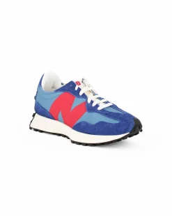 NEW BALANCE - SNEAKERS UOMO CELESTE E BLU LIFESTYLE SUEDE/TEX VARSITY - U327VD