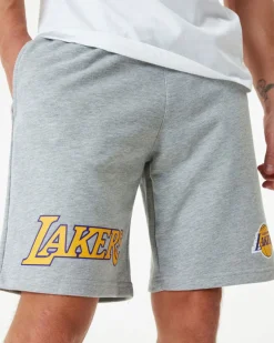 NEW ERA - Pantalone corto da uomo grigio con logo Lakers
