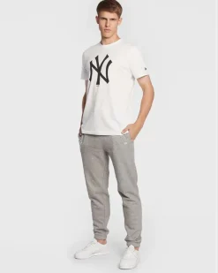 NEW ERA - T shirt girocollo nera in cotone con logo bianco
