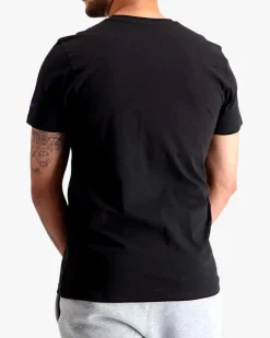 NEW ERA - T shirt girocollo nera in cotone con logo Lakers