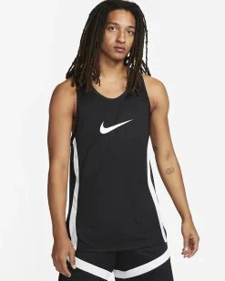 NIKE - Canotta da uomo nera e bianca in tessuto traspirante