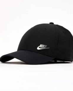 NIKE - CAPPELLO CLUB CAP S CB MTFUT NERO CON DETTAGLI ARGENTO, FB5371/010