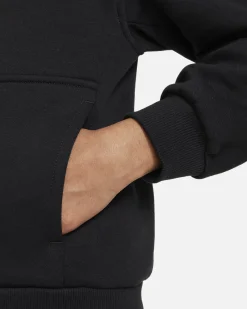 NIKE  Club Fleece - Felpa nera con cerniera e cappuccio per ragazzi FD3004/010