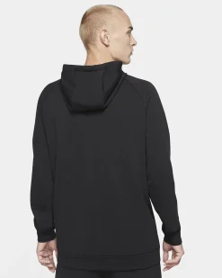NIKE - Felpa da uomo nera in tessuto traspirante con cappuccio