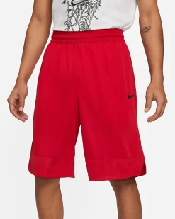 NIKE - Pantaloncini corti da uomo rossi in tessuto traspirante