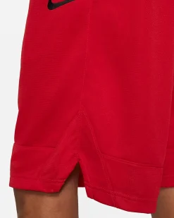 NIKE - Pantaloncini corti da uomo rossi in tessuto traspirante