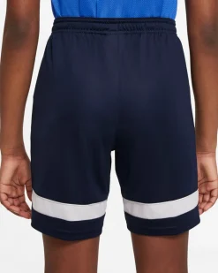 NIKE - Pantaloni corti da bambino blu scuro in tessuto traspirante con logo bianco