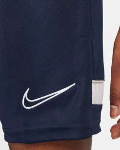 NIKE - Pantaloni corti da bambino blu scuro in tessuto traspirante con logo bianco