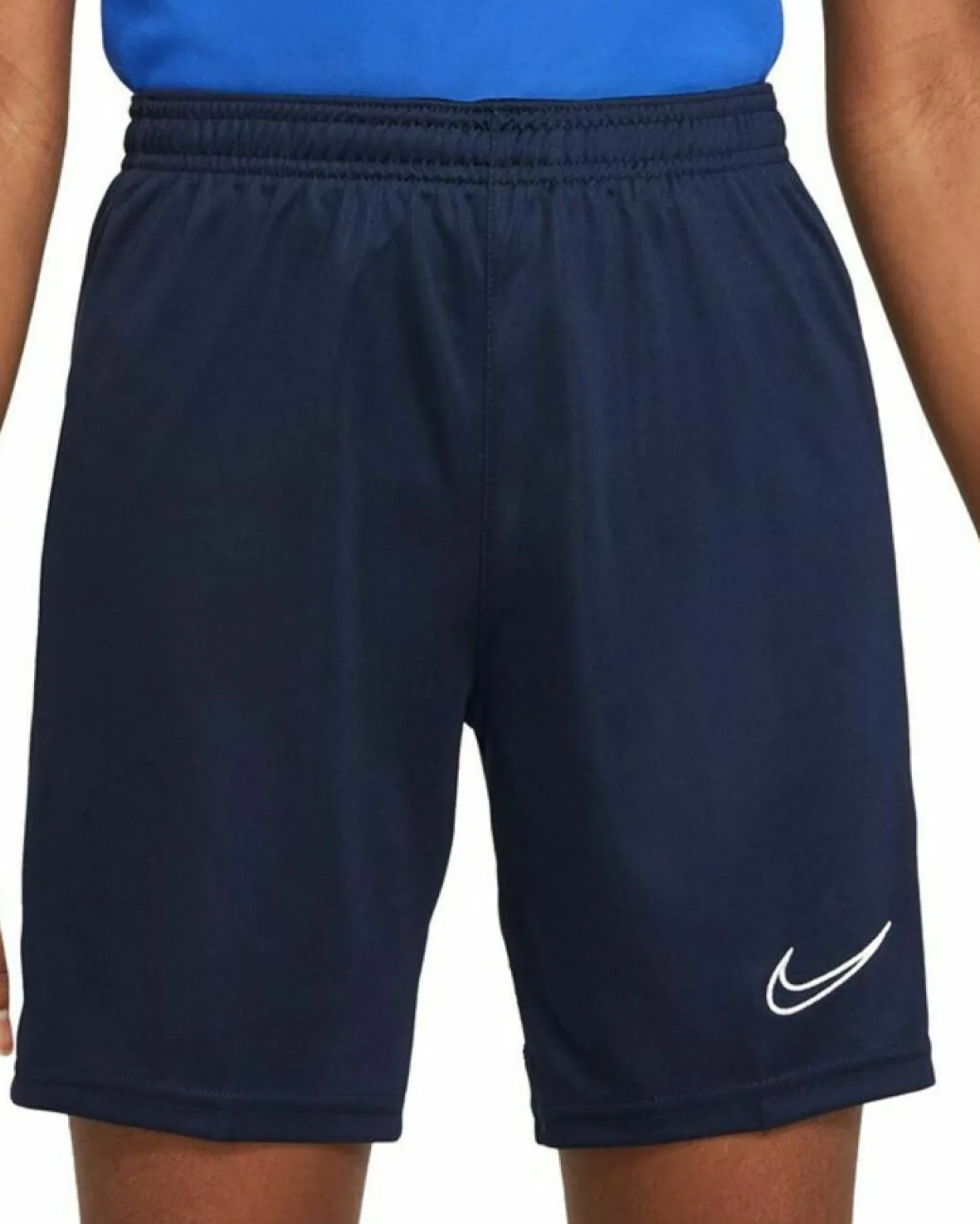 NIKE - Pantaloni corti da bambino blu scuro in tessuto traspirante con logo bianco