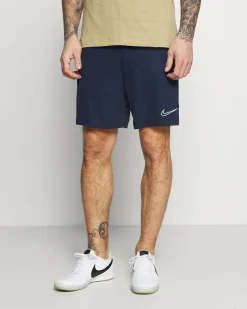 NIKE - Pantaloni corti da uomo blu in tessuto traspirante con logo bianco