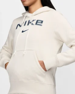 NIKE PHOENIX FLEECE - Felpa beige da donna con cappuccio HM9751/104