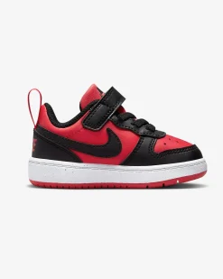 NIKE - Sneaker da bambino rossa e nera con strappo, numerata 19,5/27 - COURT BOROUGH LOW RECRAFT TD