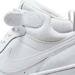 NIKE - Sneakers alta in VERA PELLE bianca con strappo, numerata 35,5/40 - COURT BOROUGH MID 2 GS