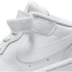 NIKE - Sneakers da bambino in VERA PELLE bianca con strappo, numerata 28/35 - COURT BOROUGH LOW 2 PS