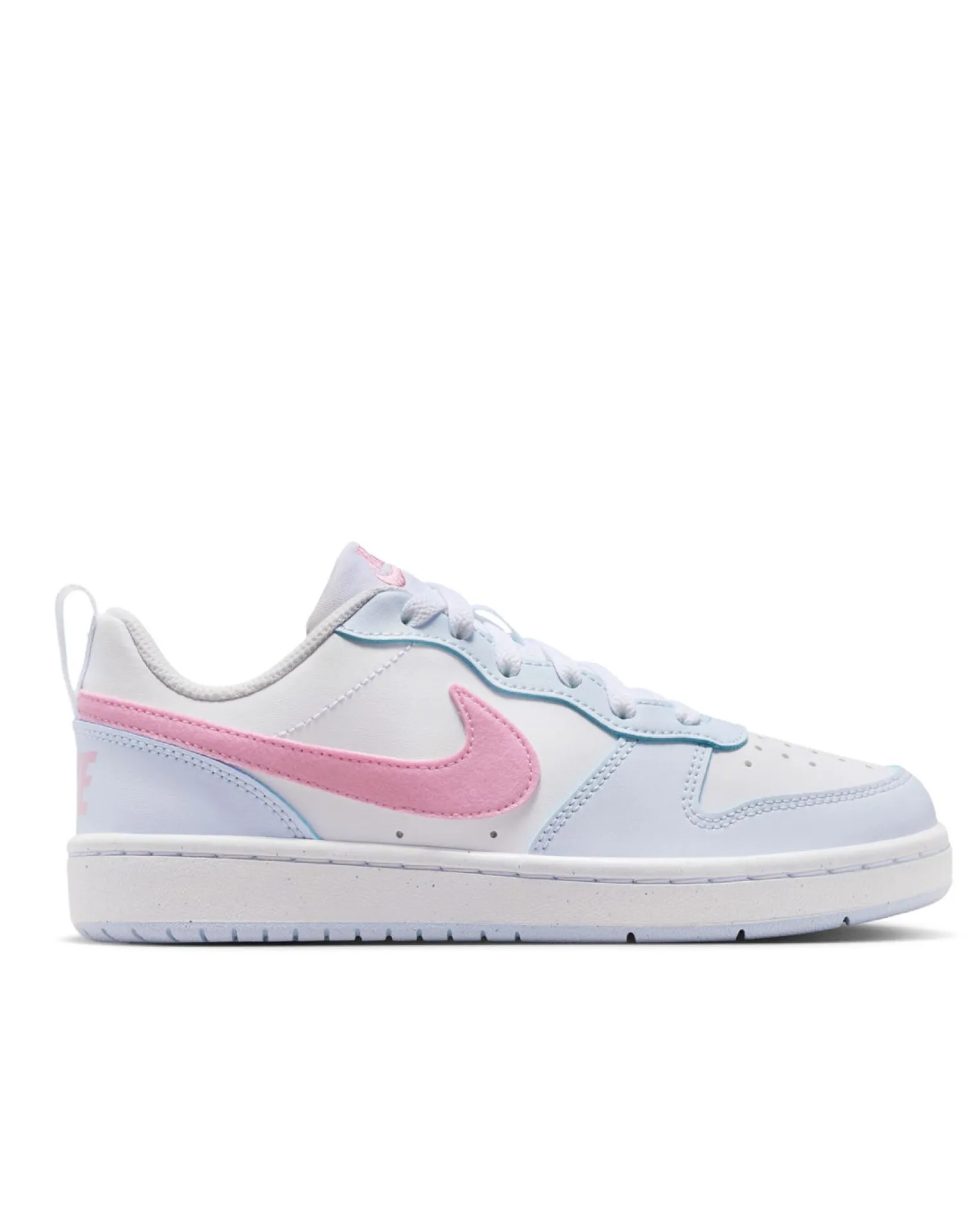 NIKE - SNEAKERS JUNIOR COURT BOROUGH LOW ESSENTIAL+ GS BIANCA, CELESTE E ROSA, DAL 36 AL 40, IQ2725/101